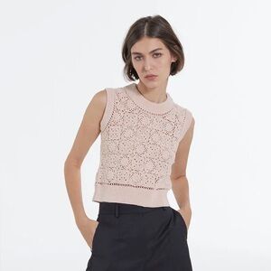 Kooples Sleeveless Peach Knit Top size 2 medium